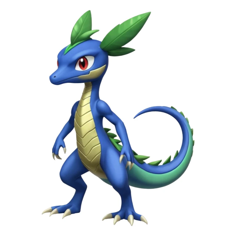 Shiny Aural Inteleon-Sceptile-Greninja-Fakémon-fusion (full body) sticker