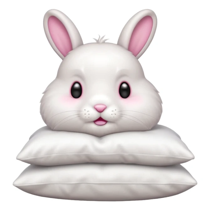 Bunny with a pillow eating the pillow sticker