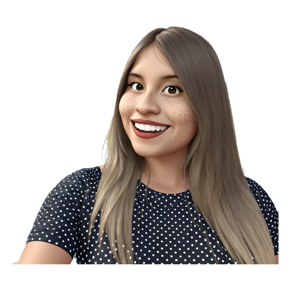 smiling girl in polka dots sticker