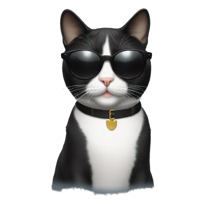 Tuxedo cat wearing sunglasses  sticker
