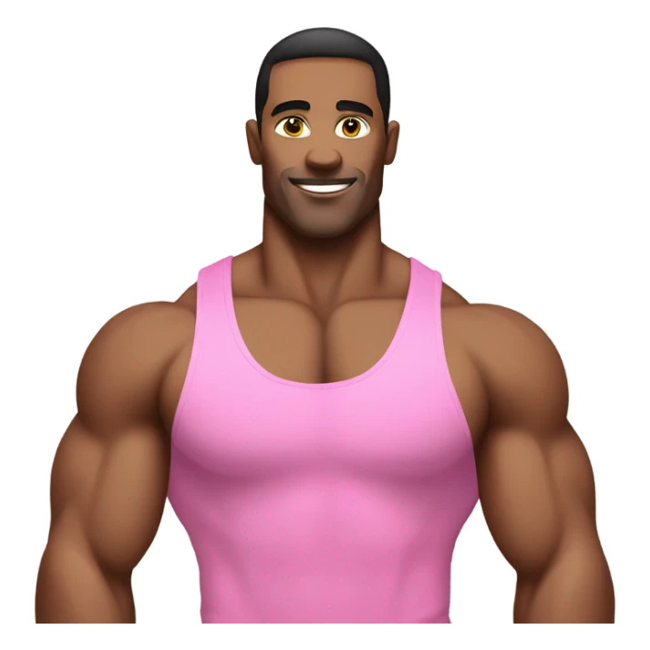 Body builder man with pink tank top sticker