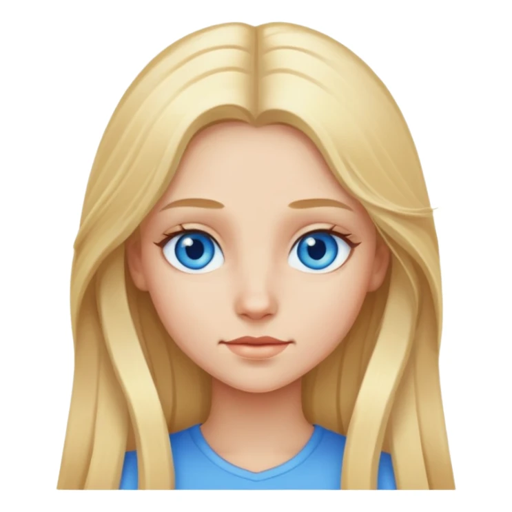 Blonde girl long hair blue eyes sticker