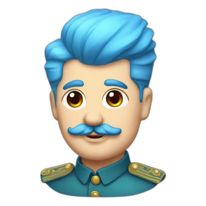 cute stalin with blue hair sticker