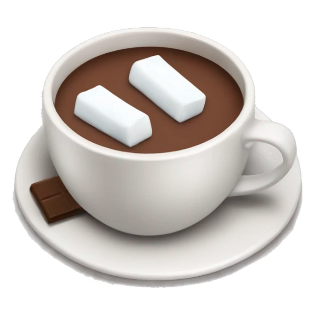 Cup of hot chocolate with tol of marshmallow  sticker