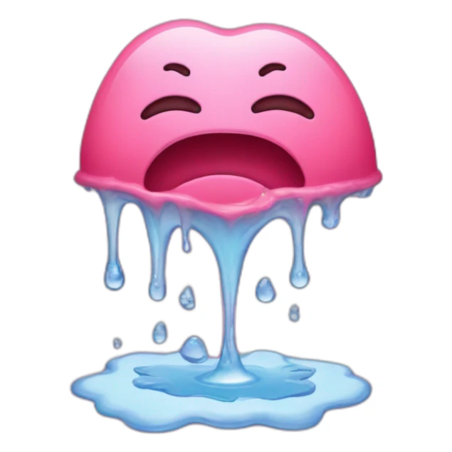 Melting face in a liquid of hearts sticker