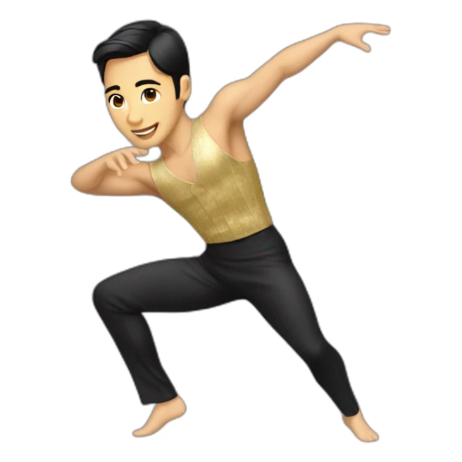 asian ballroom latin male dancer sticker