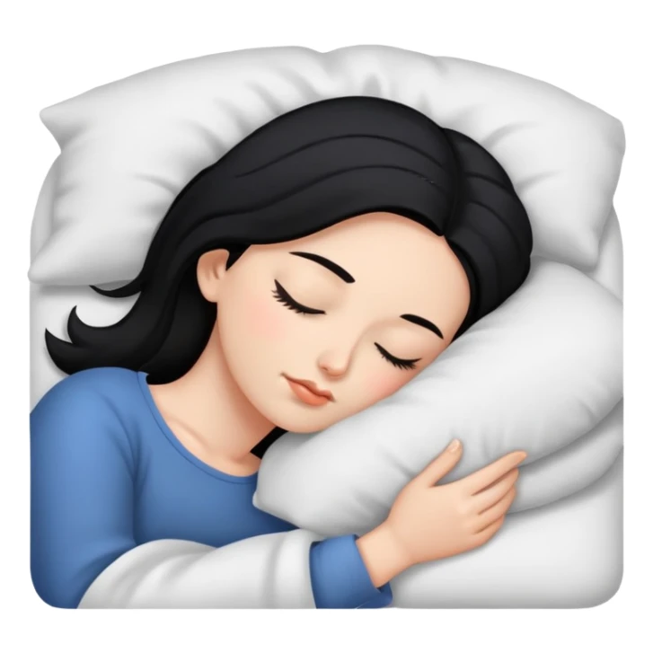 mulher branca do cabelo preto e olhos castanhos escuro dormindo sticker