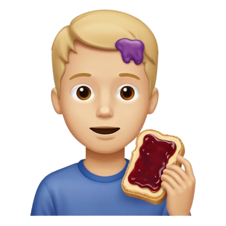 Boy eating peanut butter and jelly sandwich  sticker
