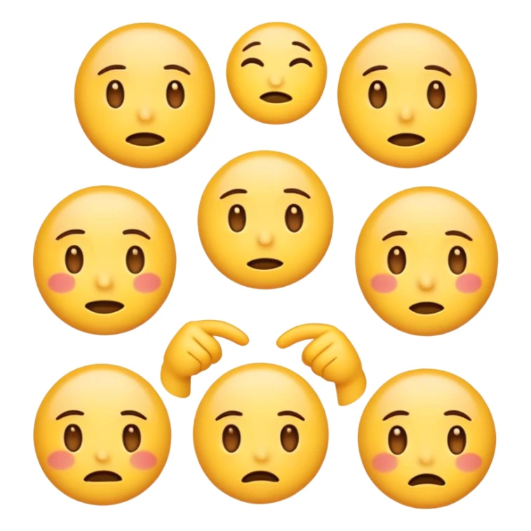 emoji face showing multiple emotions at once, happy on one side and sad on the other sticker