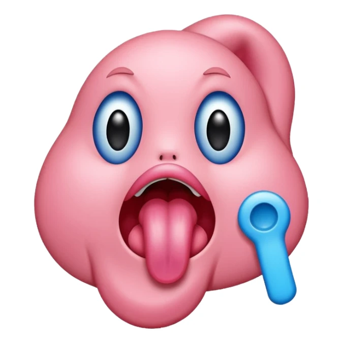 tongue out with a blue tick on it sticker