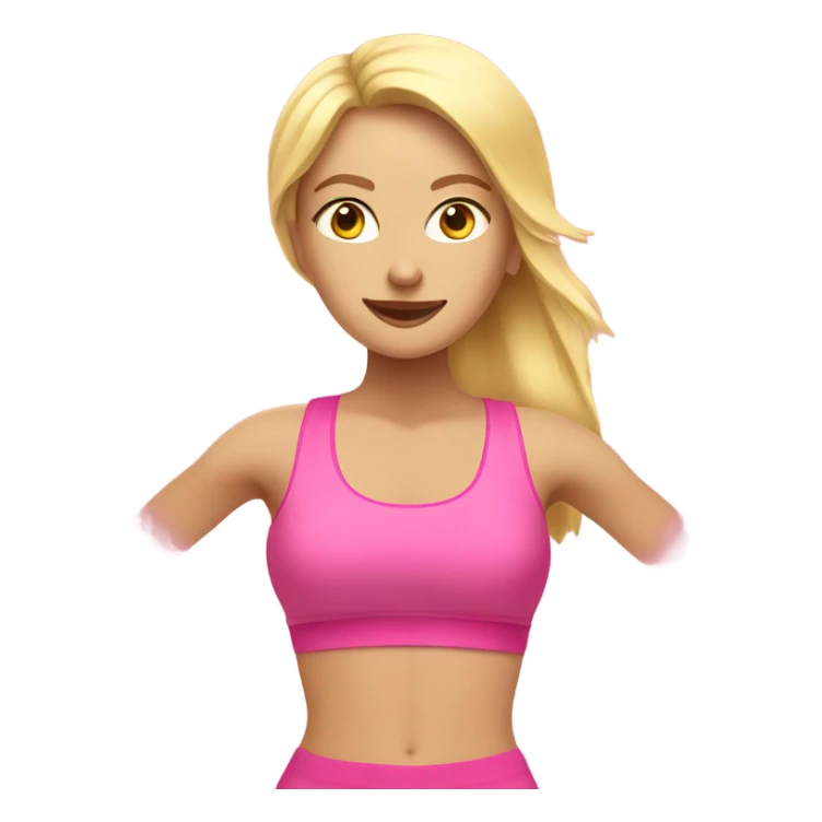 blonde woman working out in pink sticker