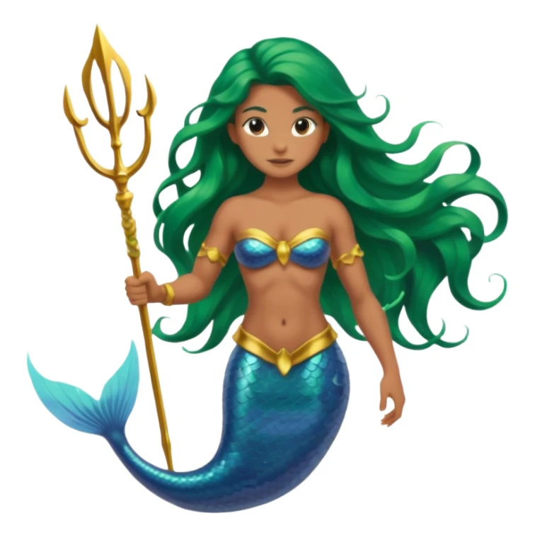 Mermaid with Trident – Warrior mermaid with weapon sticker