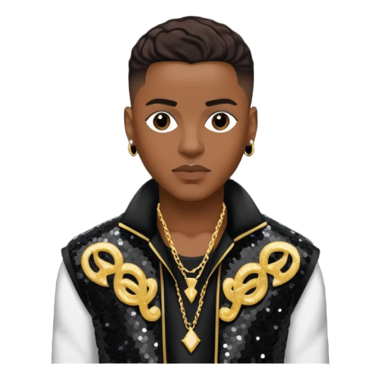 Cedric K-Ci Hailey from Jodeci/K-Ci & JoJo with dark brown, black sequin outfit sticker