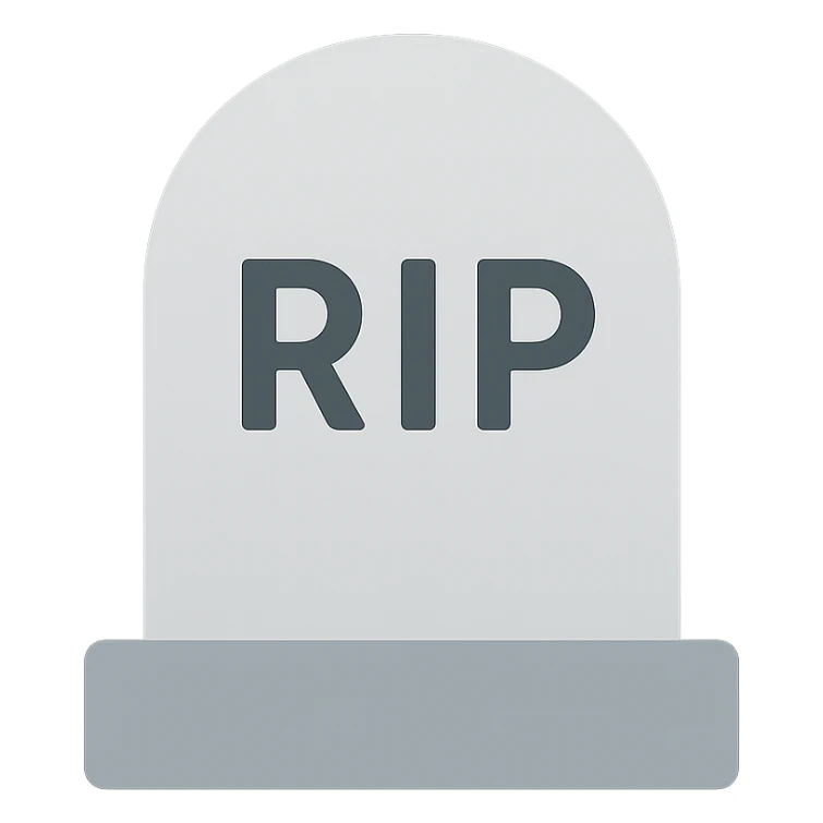 "RIP" gravestone  sticker