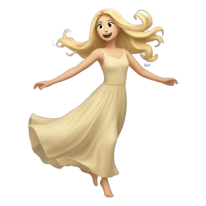 blonde long haired girl dancing in  dress sticker