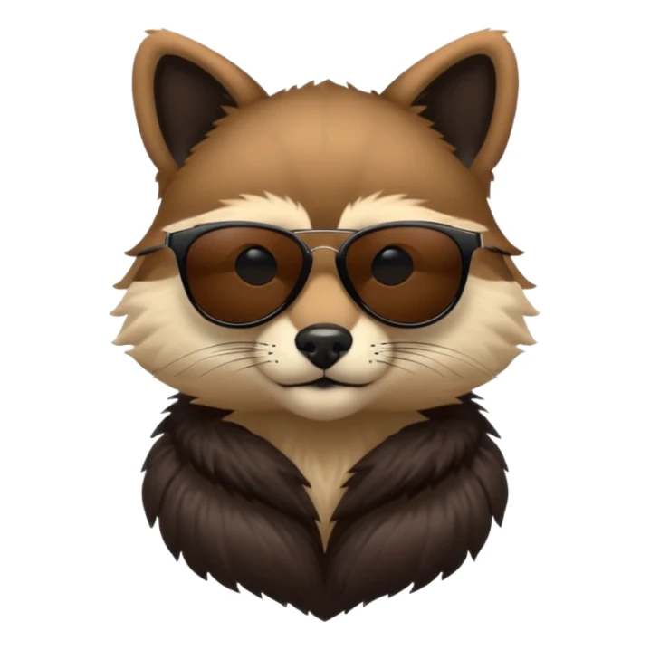 animal head and body wtih black sunglasses  sticker