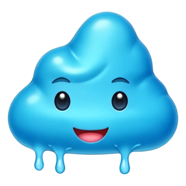slime con forma irregular y que tiene muchos tonos de azul sticker