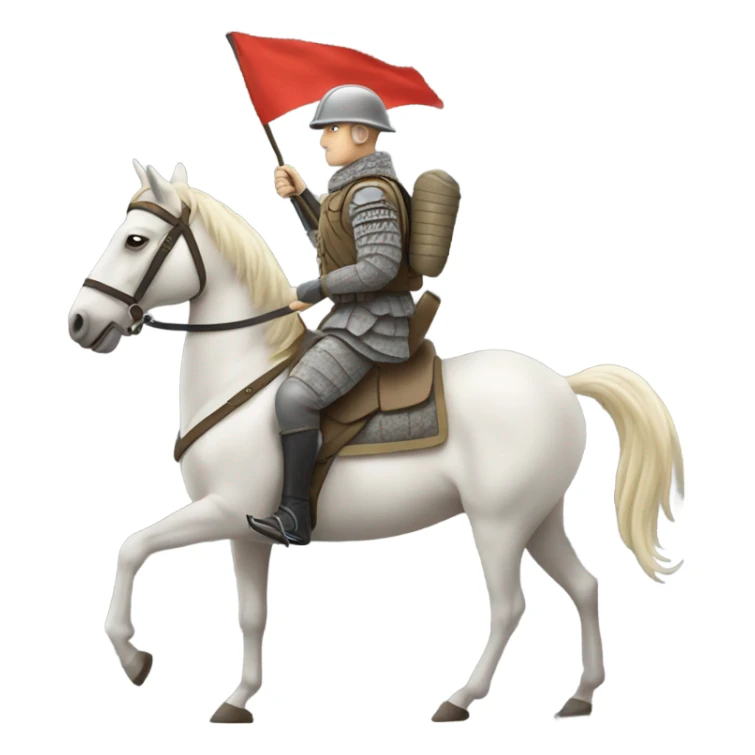 A soldier riding a horse into battle ￼ sticker