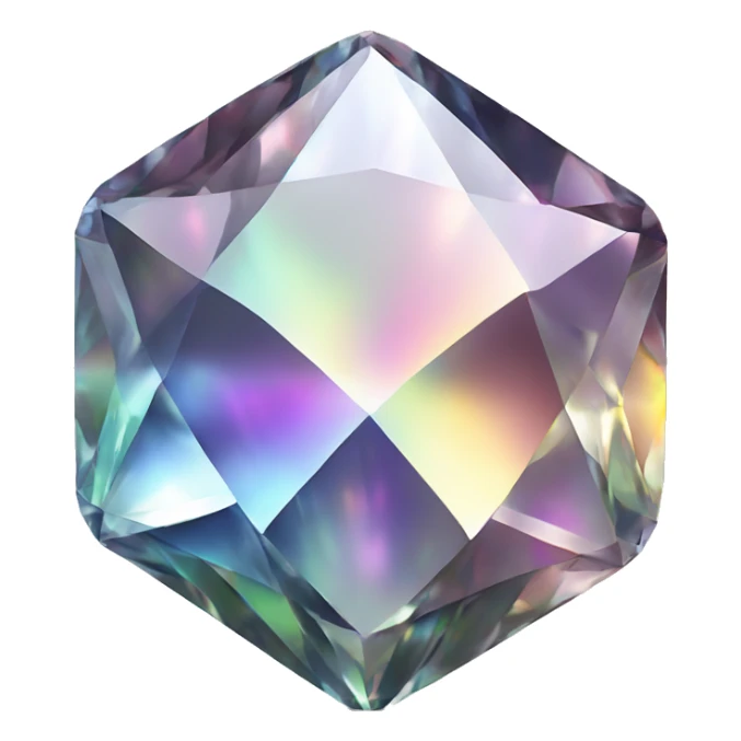 56-carat iridescent diamond crystal cluster sticker