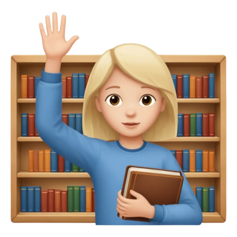 enfant range livre dans bibliothèque sticker