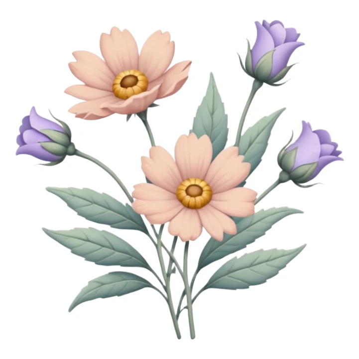 Vintage flowers sticker