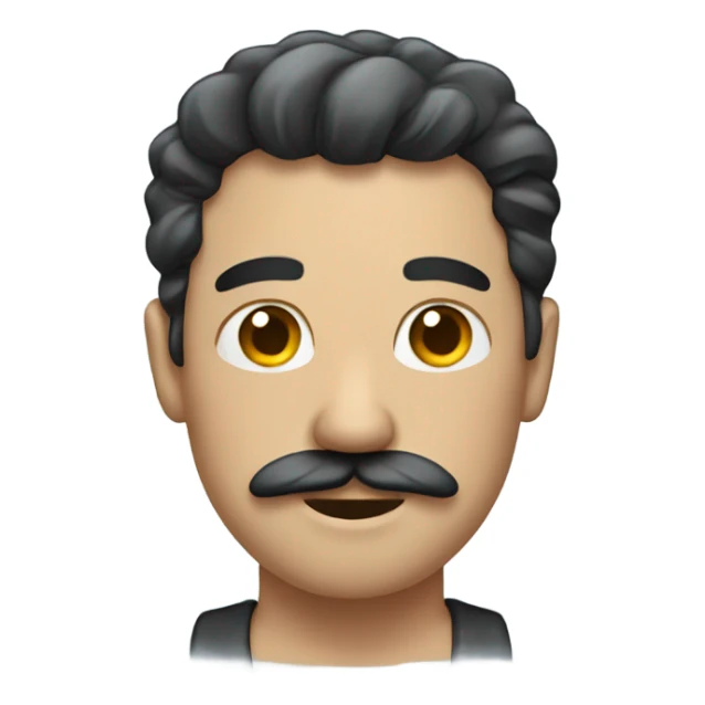 Man with dark hair and mustache showering sticker