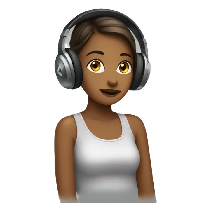 Girl listening to music  sticker