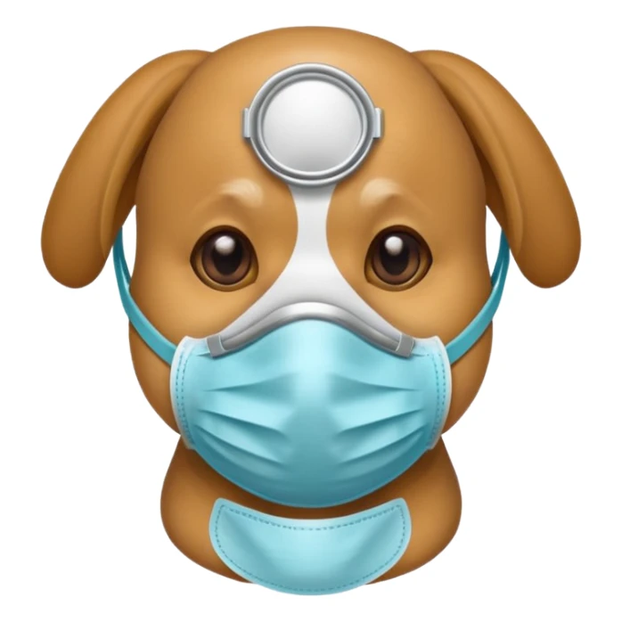 dog Wearing Medical Mask sticker