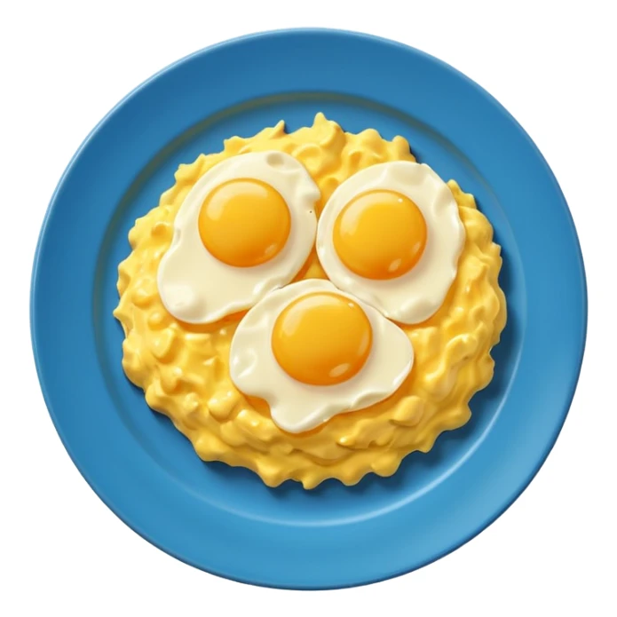 plate of scrambled eggs, vibrant yellow, simple, clear sticker