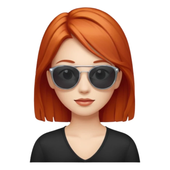 red-haired girl in sunglasses sticker