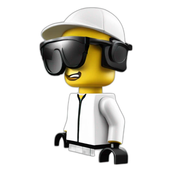 Lego tennis in sport sunglasses and sport cap sticker