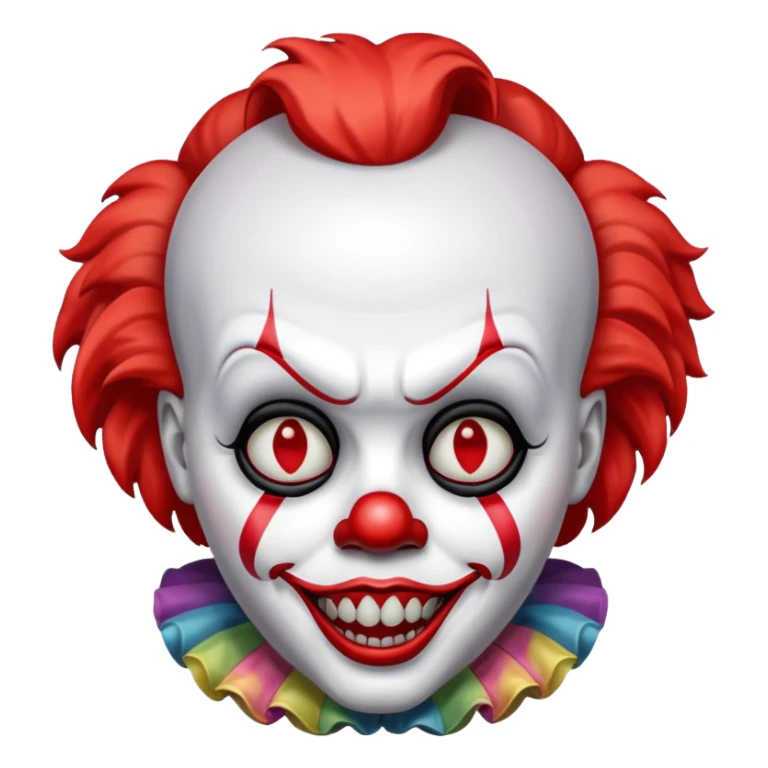 Create a emoji of pennywise.with exact red markings sticker