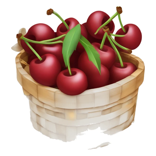 Basket of cherries and vanilla beans sticker