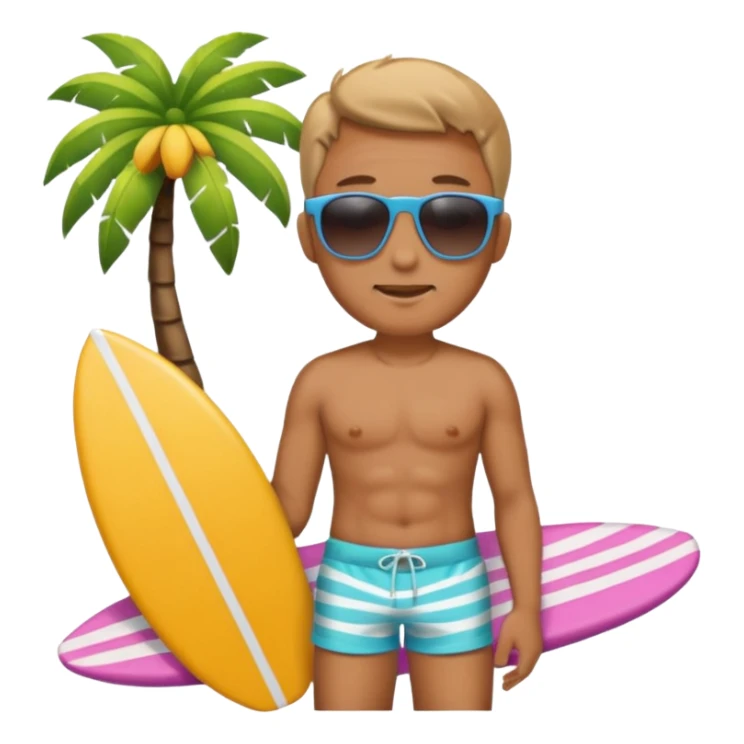man with sunglasses and beachwear sticker