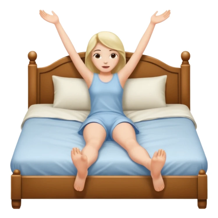 girl is lying down in bed and spreading her legs upward sticker