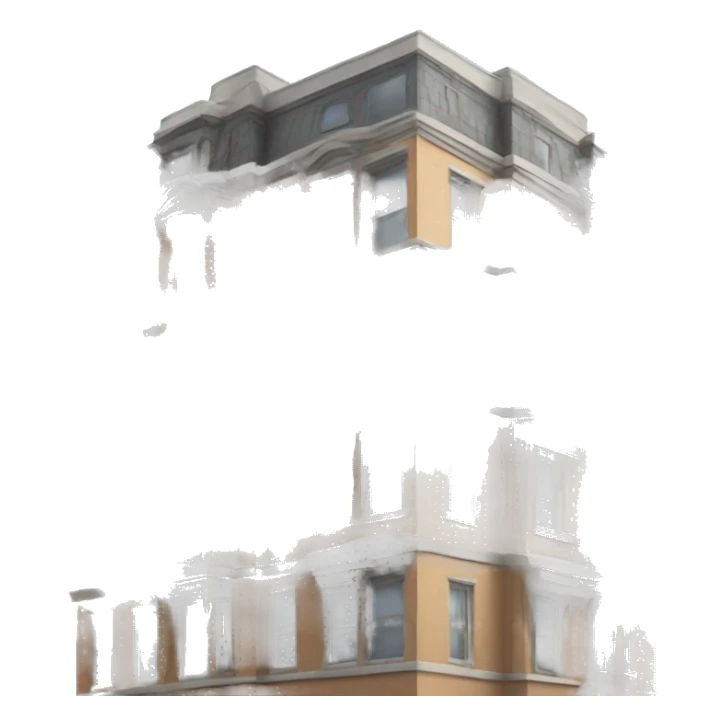 Apartment building with architectural details sticker