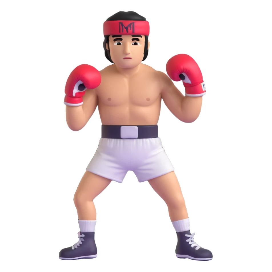 Boxer Rocky Balboa with boxing gloves and sweatband sticker