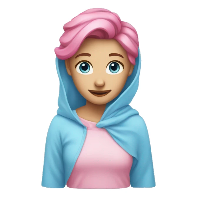 A heart of pink and sky blue sticker