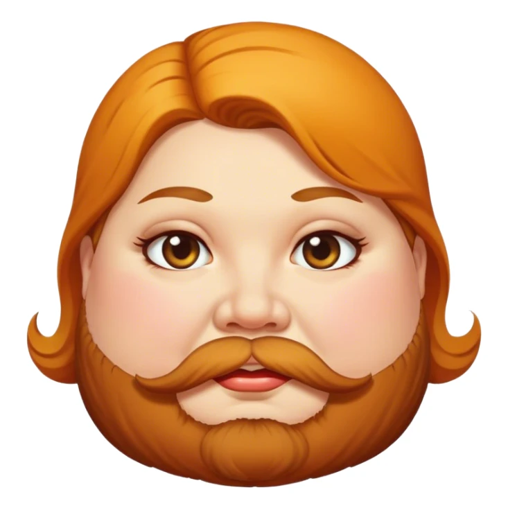 fat woman with a beard sticker