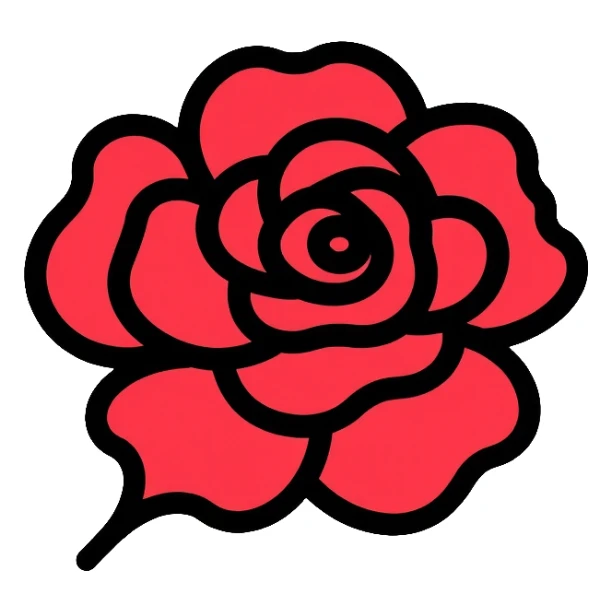SPD logo with red rose, German Social Democratic Party emblem sticker