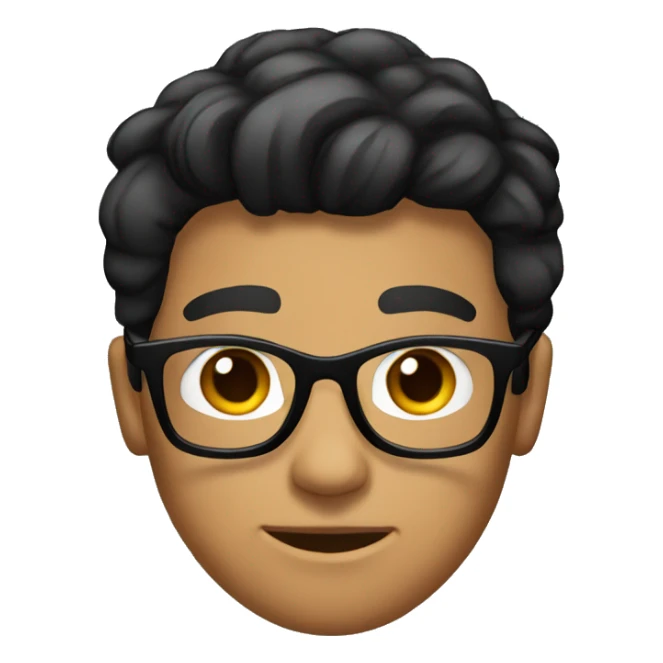 young man tanned whit black hair straight whit glasses sticker