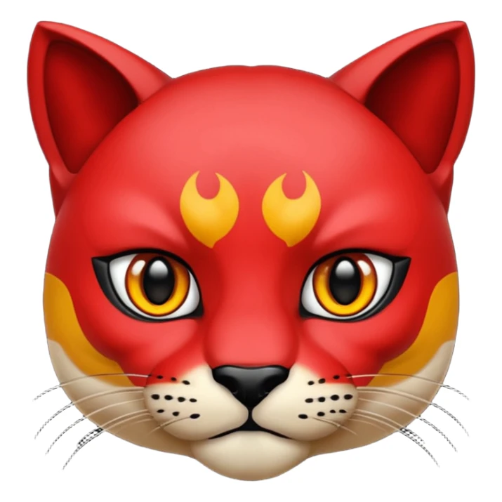 cara de una pantera enojada animal  de color rojo sticker