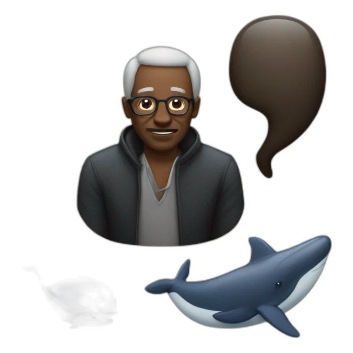 Spades, black man, whale, old man sticker