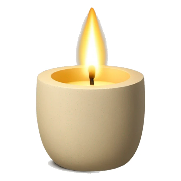 candle in beige concrete ridged vessel sticker