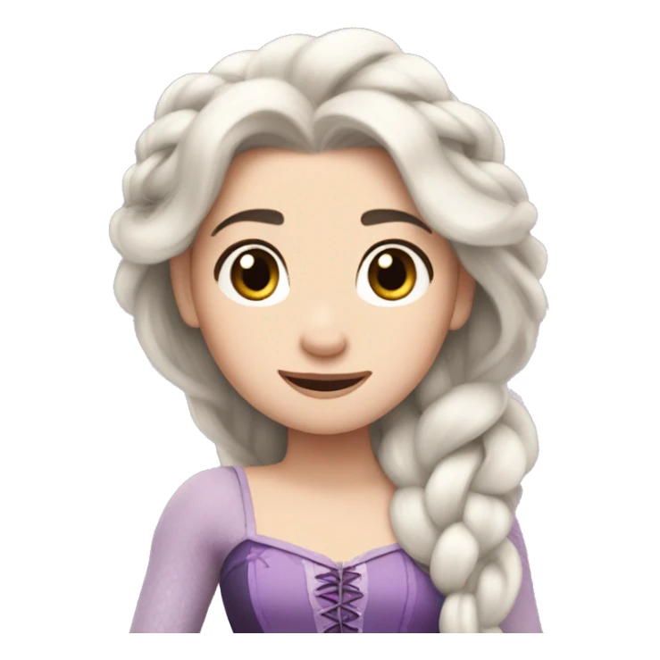 Disney Princess tangled white skin with black hair sticker
