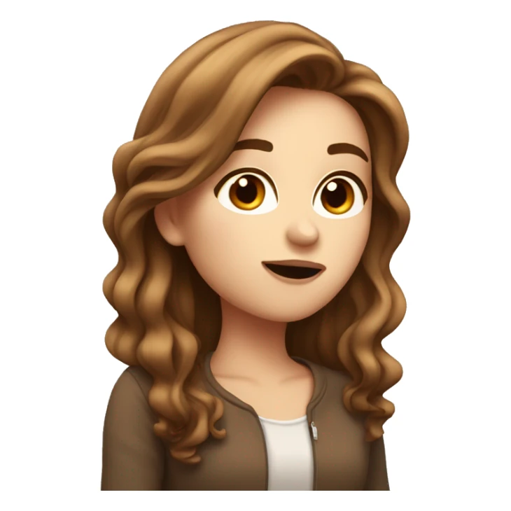 Pretty white girl with brown hair blowing a kiss  sticker