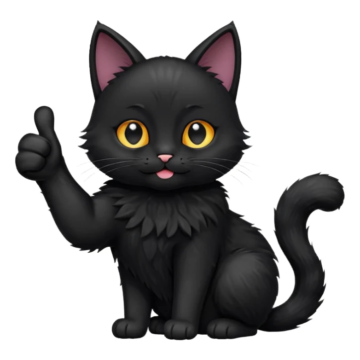 Black Cat paw giving a thumbs up sticker