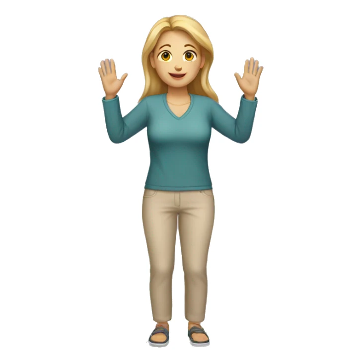 Caucasian Woman (full-body) (hands raised) sticker