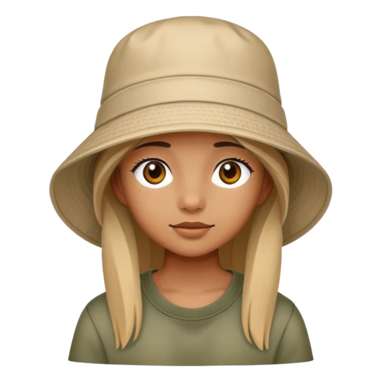 Girl wearing a bucket hat  sticker