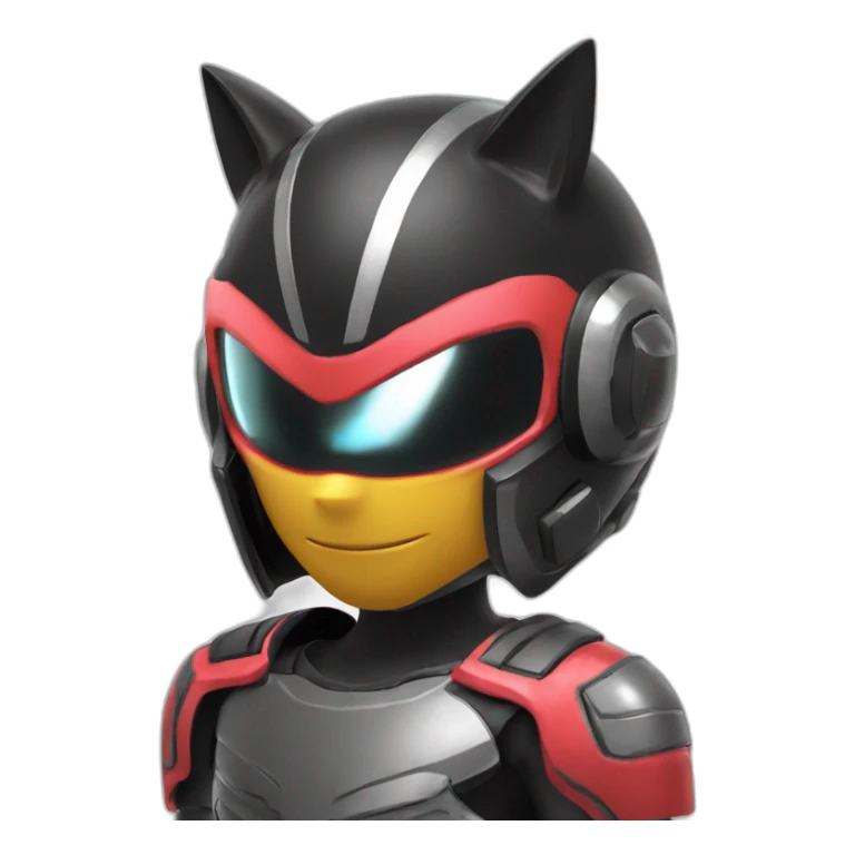 black sonic con un casco creado por la cascara de una sandia sticker